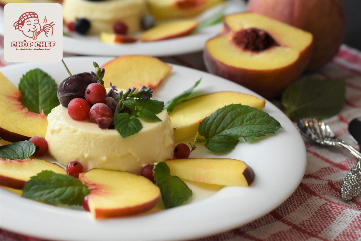 Bánh Panna Cotta hương đào